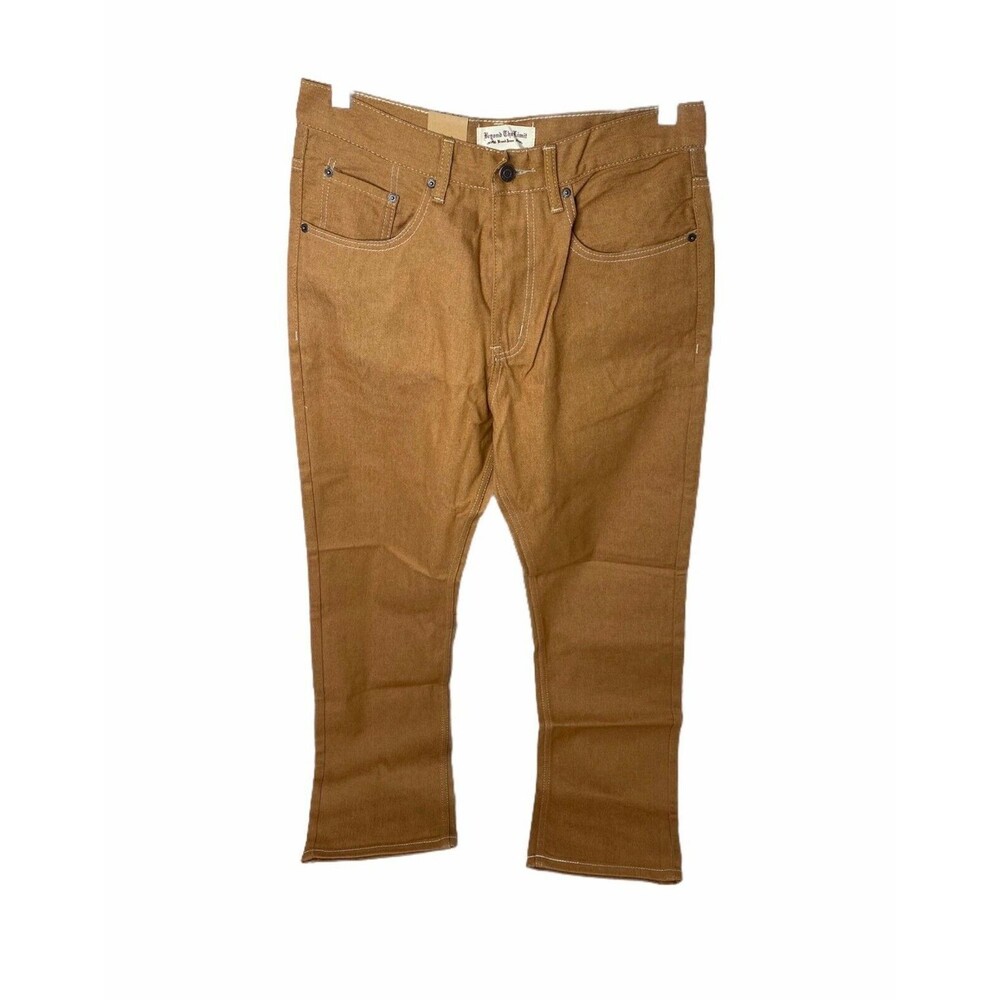 Beyond The Limit Men's Jean's Brown Timber Denim Straight Leg Size 32 x 32